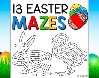 Easter Mazes, Kids Activity Pages (PDF Download)