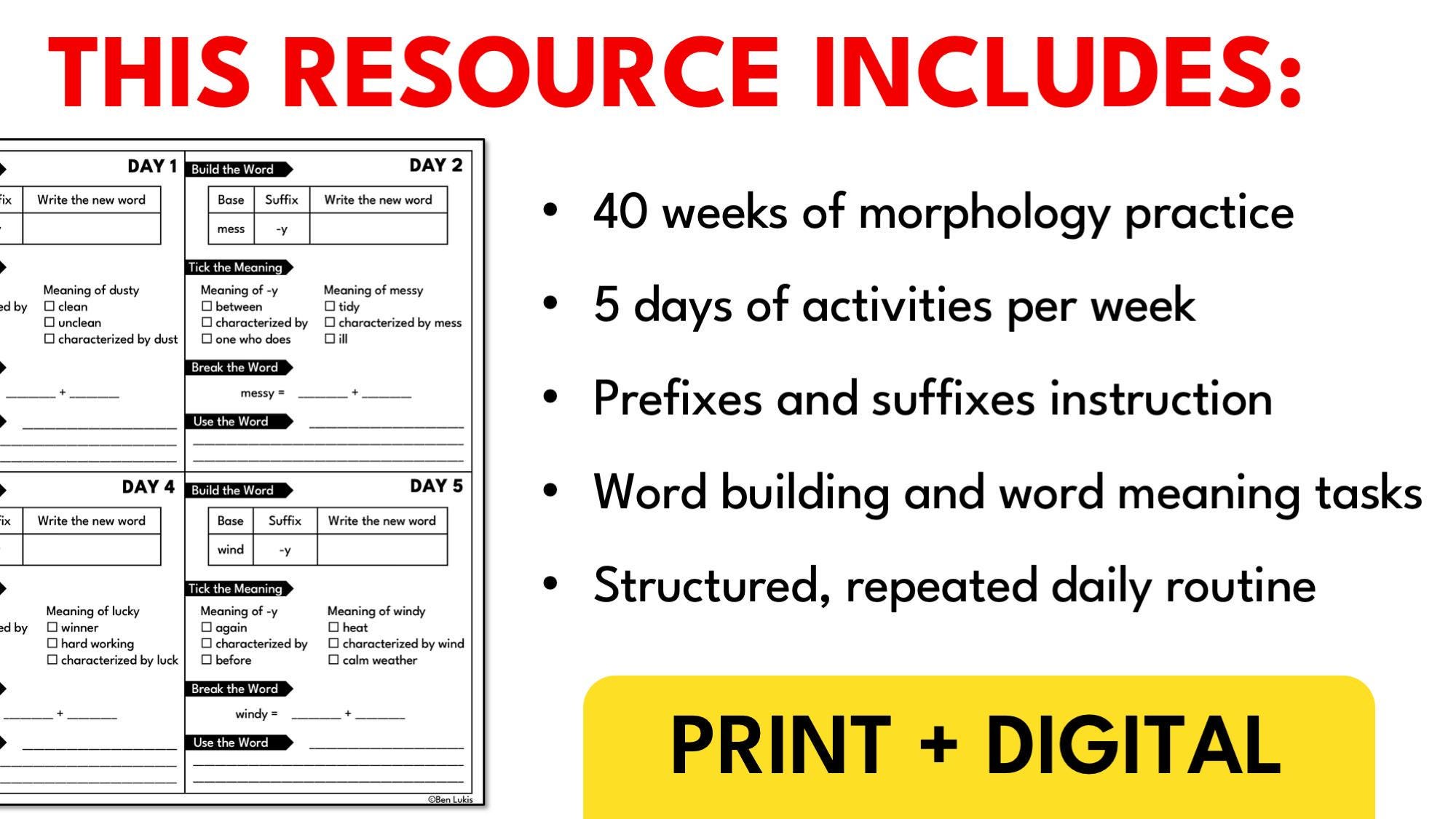 Daily Morphology Worksheets, 2nd 3rd Grade Prefix & Suffix Practice ...