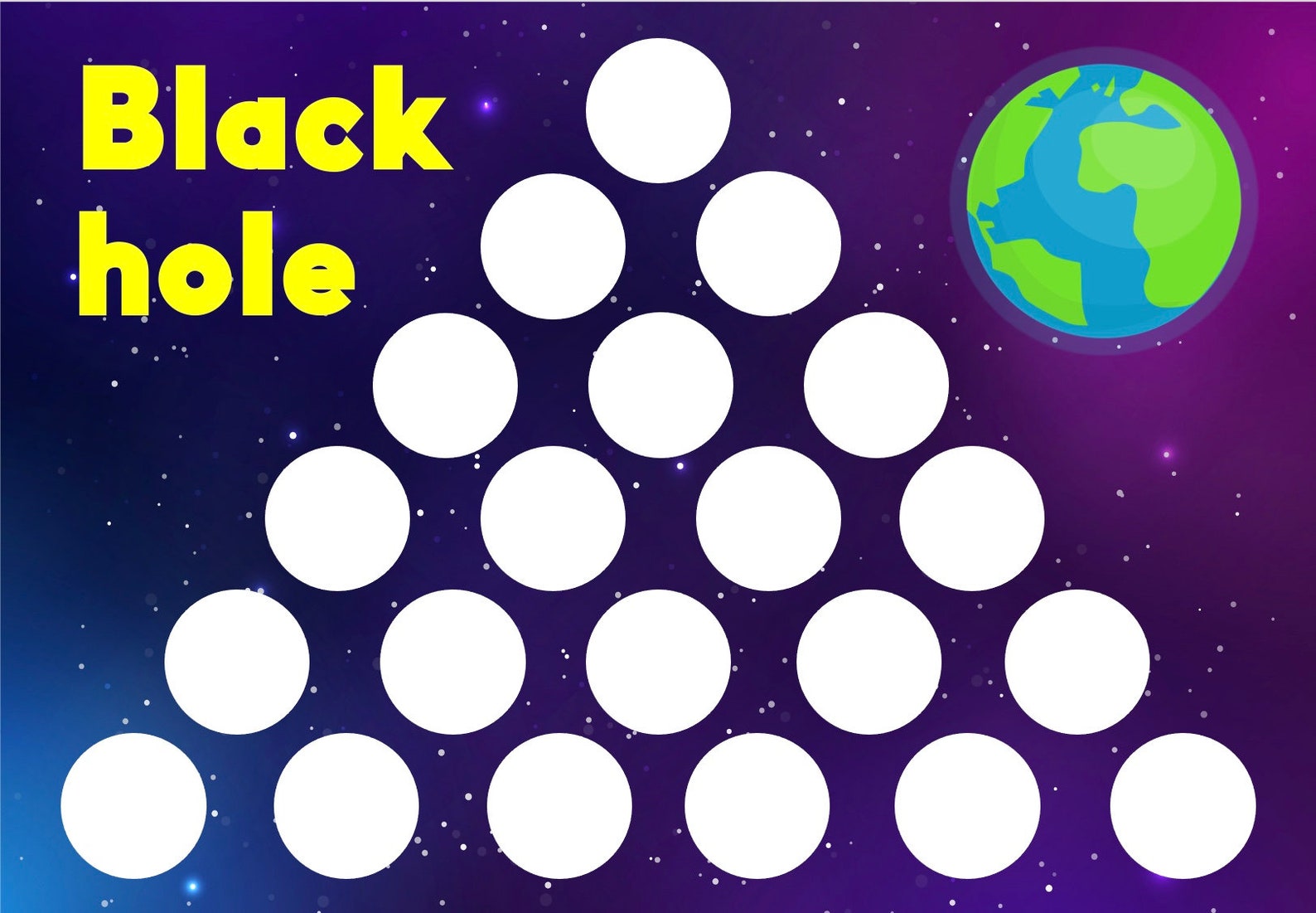 Addition Math Game Black Hole Etsy