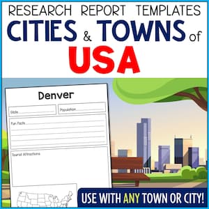 USA Städte und Orte, USA Städteforschungsprojekte, USA Geographie für Kinder, Hauptstädte zum Selbstdrucken, Hauptschule Grundschule 1.2