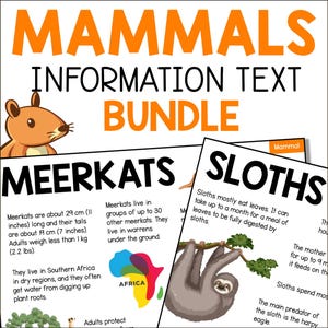 Zoogdierinformatie Factsheets voor kinderen, leespassages over zoogdieren, teksten over dieronderzoek, afdrukbare pdf-pagina's school thuisonderwijs