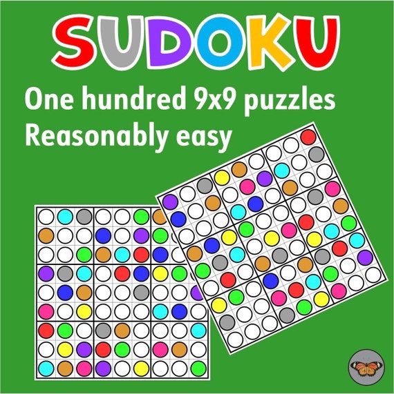 sudoku coloring puzzles printable sudoku puzzles to download etsy
