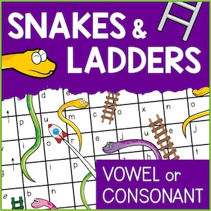 Printable Snakes and Ladders Game, Family Board Game, Educational Odd or Even Math & ELA Game, Kids Learning Activity, Instant Download PDF