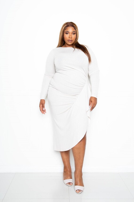 Asymmetrical Sweater Beige Dress - Etsy