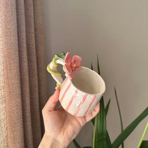 Orchid handmade ceramic mug
