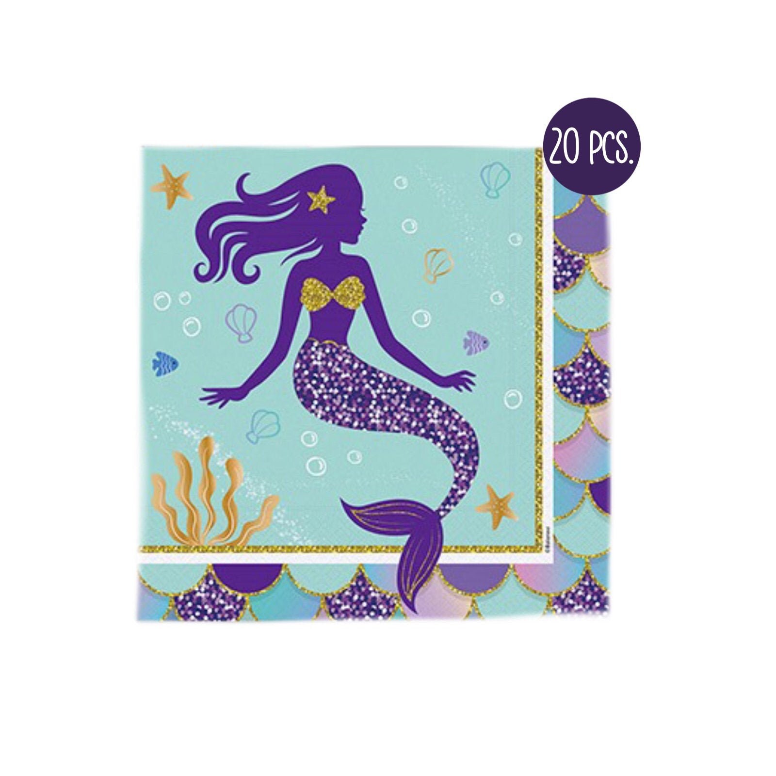 Mermaid Print Napkins Party Napkins Party Table Decoration Etsy