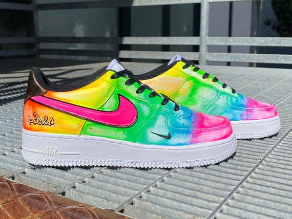 NIKE Air Force 1 Dirty Rainbow - Etsy 