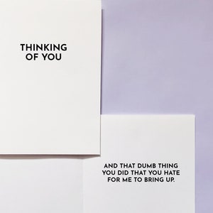 DIGITAL PRINTABLE Thinking of You Dumb Thing greeting card, A2 4x6, funny married dating friend just because dry dark humor ironic sarcastic