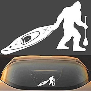 Bigfoot Sasquatch Kayak Grappig Vinyl Sticker
