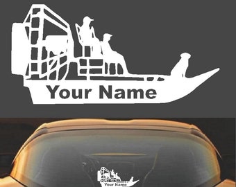 Airboat, Fanboat, Custom Name Vinyl Decal Sticker