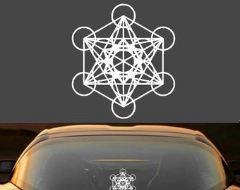 Calcomanía de vinilo del Cubo de Metatrón, Fruto Espiritual de la Vida, Geometría Sagrada