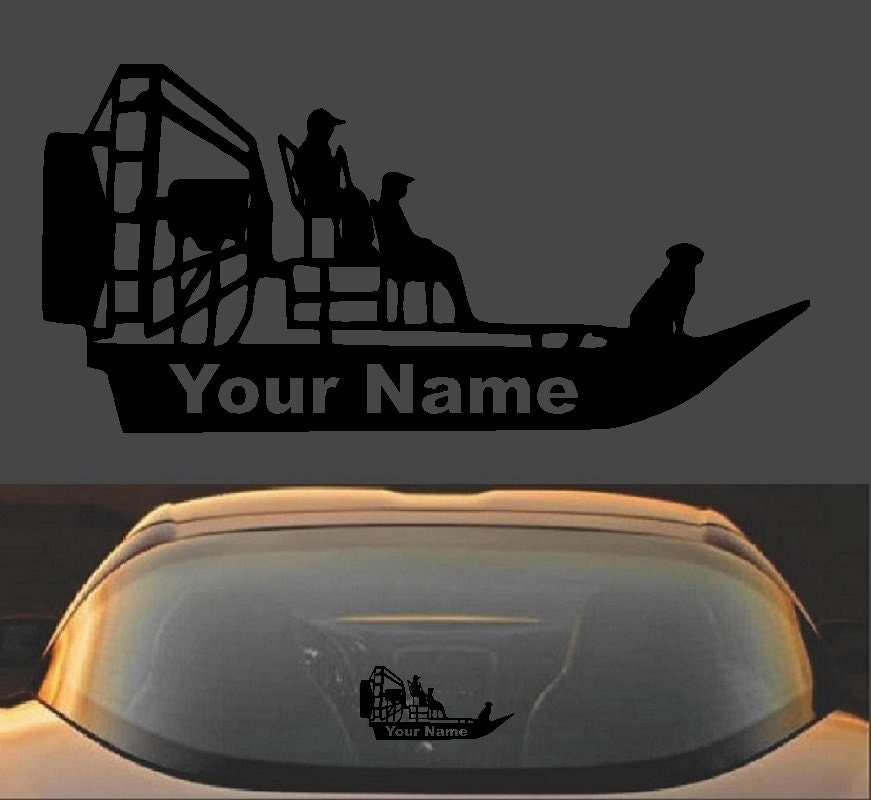 Airboat, Fanboat, Custom Name Vinyl Decal Sticker - Etsy