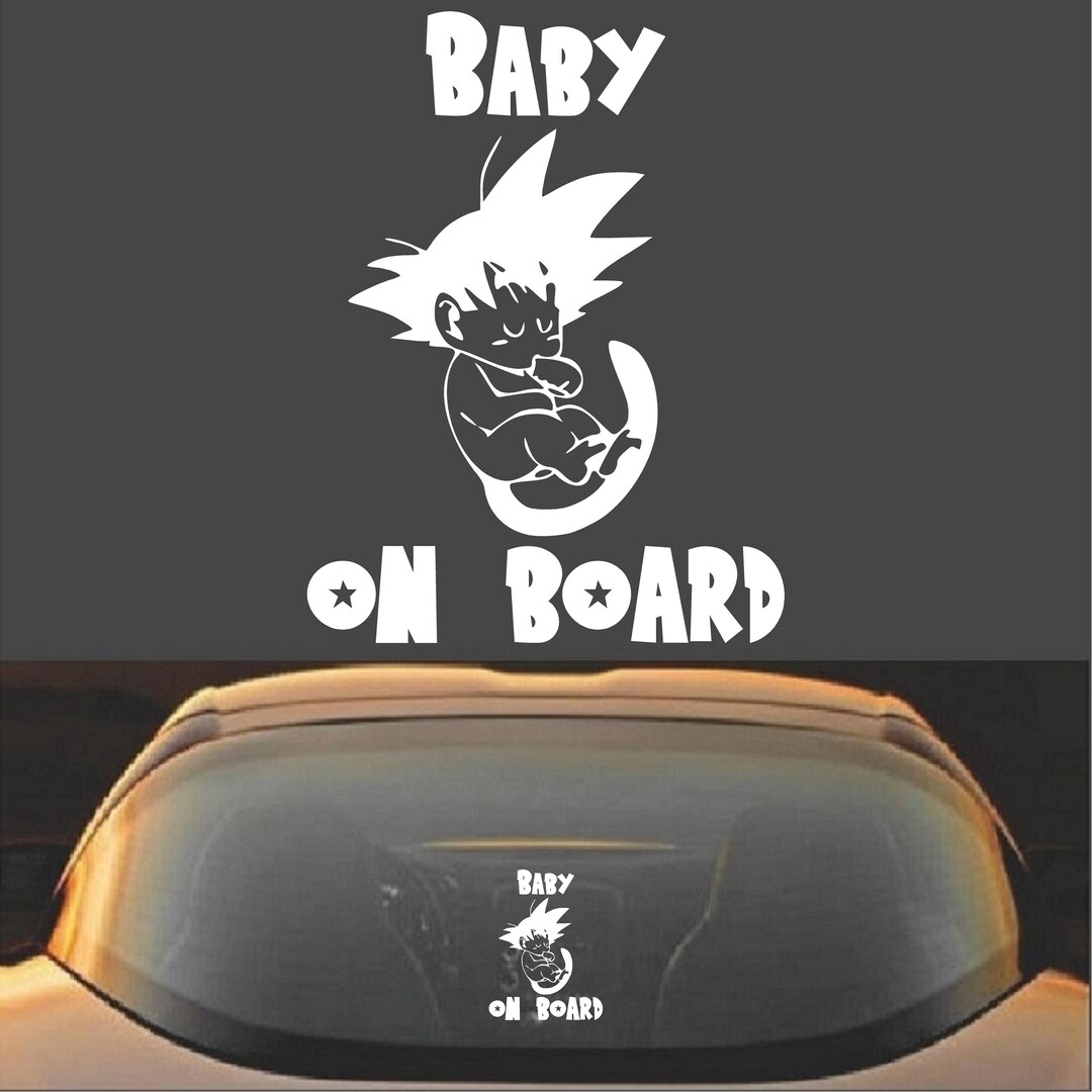 Adesivo Baby Saiyan On Board Dragon Ball Z Per Auto Vetro Vinile Multicolore