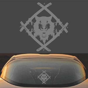Xavier Wulf Hollow Squad デカール | 車の窓、ノートパソコン、ウォーターボトル用のダイカットビニールステッカー グレー