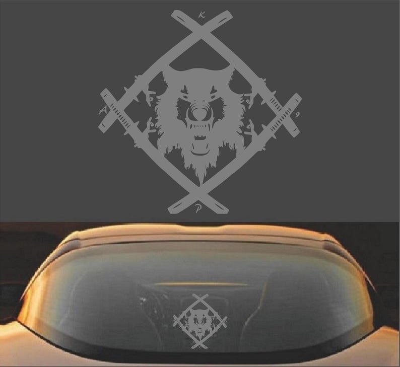 Xavier Wulf Hollow Squad デカール | 車の窓、ノートパソコン、ウォーターボトル用のダイカットビニールステッカー グレー