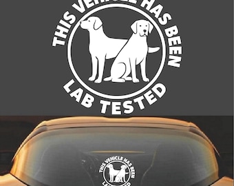 Calcomanía de vinilo para perro labrador retriever probada en laboratorio.