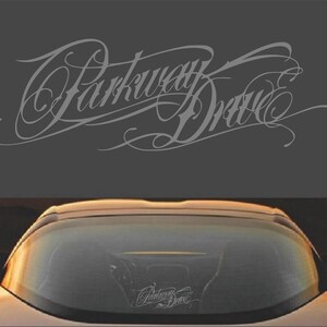 Vinyl sticker sticker Parkway Drive metalcore band Grijs