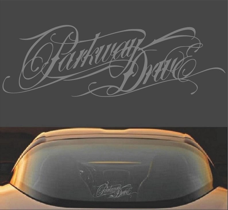 Vinyl sticker sticker Parkway Drive metalcore band Grijs