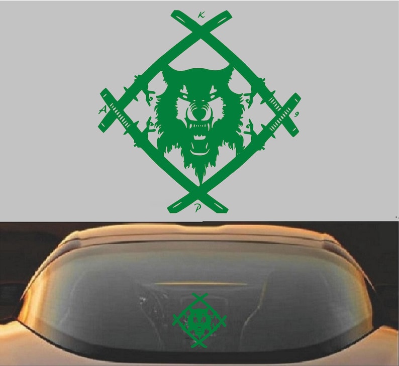 Xavier Wulf Hollow Squad デカール | 車の窓、ノートパソコン、ウォーターボトル用のダイカットビニールステッカー グリーン