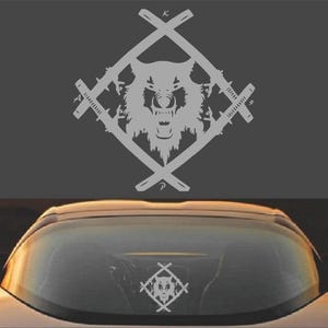 Xavier Wulf Hollow Squad デカール | 車の窓、ノートパソコン、ウォーターボトル用のダイカットビニールステッカー シルバー