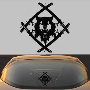 Xavier Wulf Hollow Squad デカール | 車の窓、ノートパソコン、ウォーターボトル用のダイカットビニールステッカー ブラック