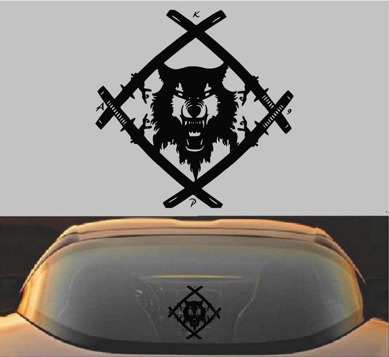 Xavier Wulf Hollow Squad デカール | 車の窓、ノートパソコン、ウォーターボトル用のダイカットビニールステッカー ブラック