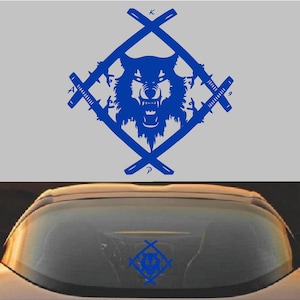 Xavier Wulf Hollow Squad デカール | 車の窓、ノートパソコン、ウォーターボトル用のダイカットビニールステッカー ブルー