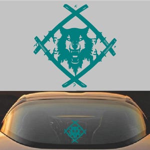 Xavier Wulf Hollow Squad デカール | 車の窓、ノートパソコン、ウォーターボトル用のダイカットビニールステッカー Teal