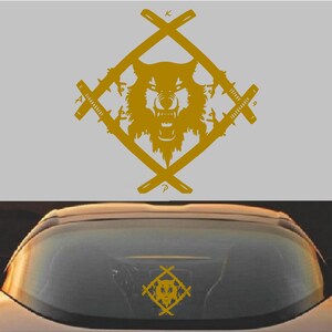 Xavier Wulf Hollow Squad デカール | 車の窓、ノートパソコン、ウォーターボトル用のダイカットビニールステッカー ゴールド
