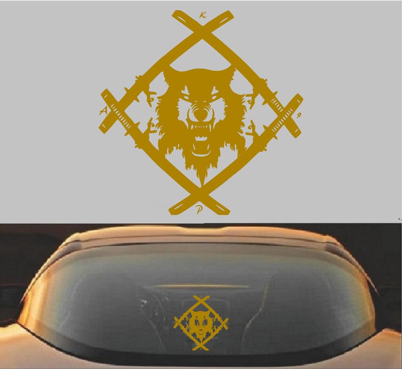 Xavier Wulf Hollow Squad デカール | 車の窓、ノートパソコン、ウォーターボトル用のダイカットビニールステッカー ゴールド