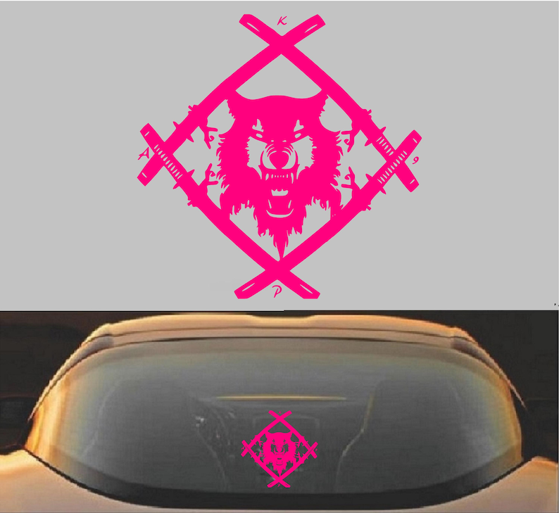 Xavier Wulf Hollow Squad デカール | 車の窓、ノートパソコン、ウォーターボトル用のダイカットビニールステッカー Hot Pink