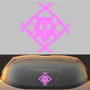 Xavier Wulf Hollow Squad デカール | 車の窓、ノートパソコン、ウォーターボトル用のダイカットビニールステッカー Soft Pink