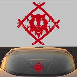 Xavier Wulf Hollow Squad デカール | 車の窓、ノートパソコン、ウォーターボトル用のダイカットビニールステッカー レッド