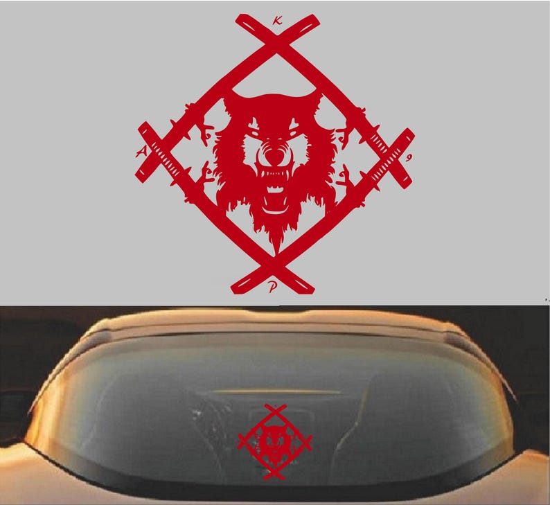Xavier Wulf Hollow Squad デカール | 車の窓、ノートパソコン、ウォーターボトル用のダイカットビニールステッカー レッド