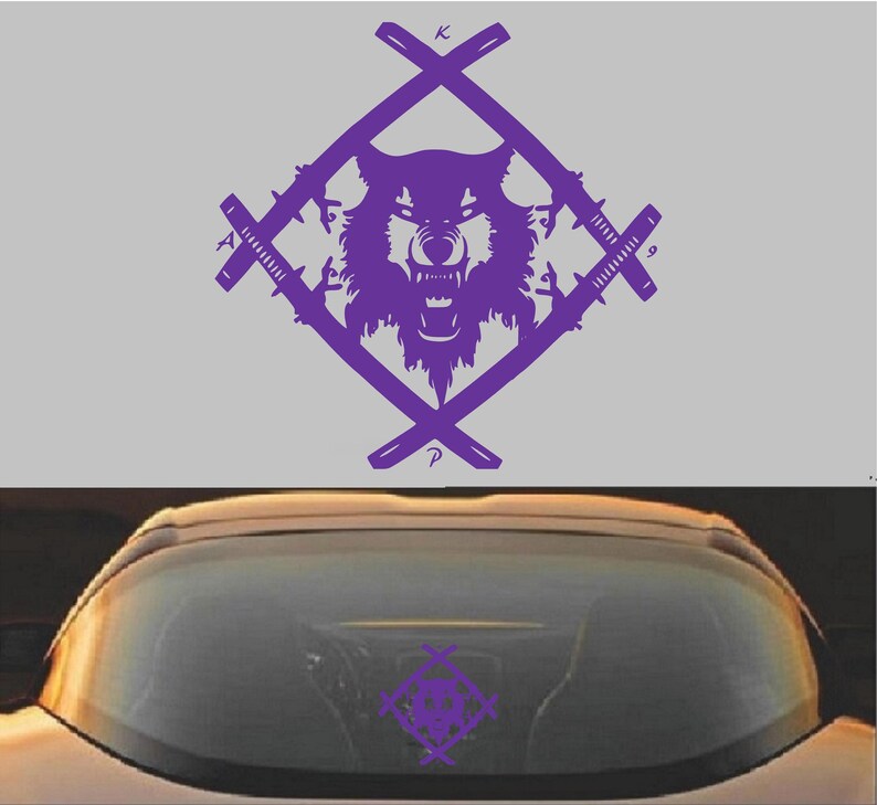 Xavier Wulf Hollow Squad デカール | 車の窓、ノートパソコン、ウォーターボトル用のダイカットビニールステッカー パープル