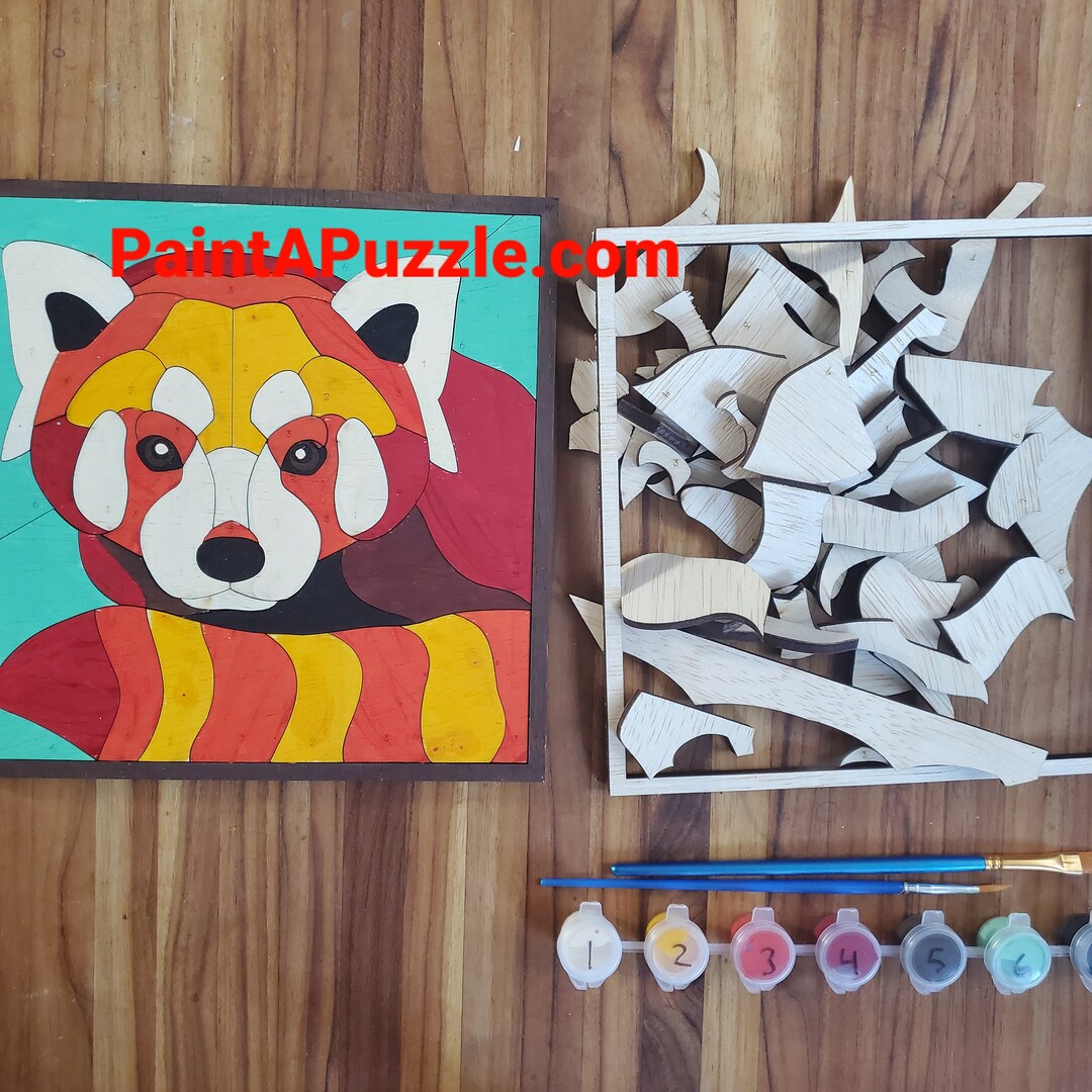 Paint by Number Wood Puzzle DIY Kit for Kids Paint Kit for Kids Animal