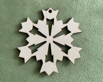 Wood Ornaments, Classic Wood Snowflake Ornament, Art Deco Christmas Ornament, Wood Snowflake, Snowflake Ornament, Wood Christmas Ornaments