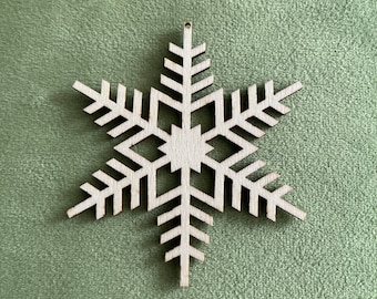 Wood Snowflake, Classic Wooden Snowflake, Wood Christmas Ornament, Wood Ornaments, Snowflake Ornament, Wood Christmas Ornaments