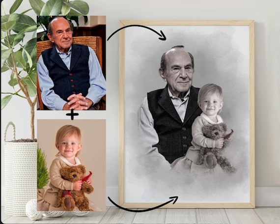 Add Deceased Loved One to Photo, Memorial Gift for Father, Add Person to Photo, Passed Away Person to Picture, Combine Merge Photos