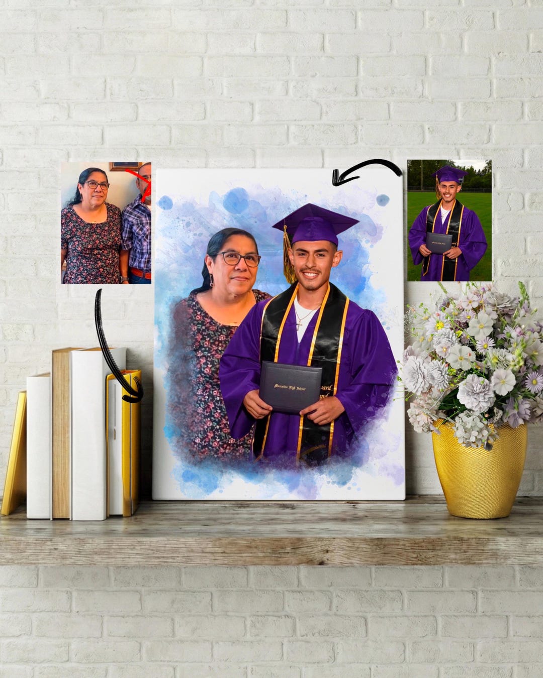 Personalized Graduation Memorial Portrait: High School, University Gift ...