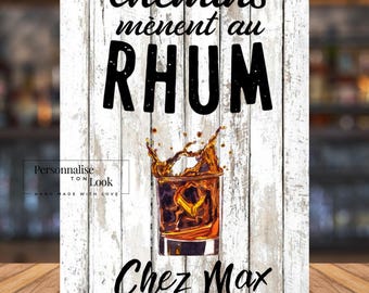 metal wall plaque, personalized plaque, first name poster, Rum gift for men, dad gift, decorative wall plaque, bar decoration