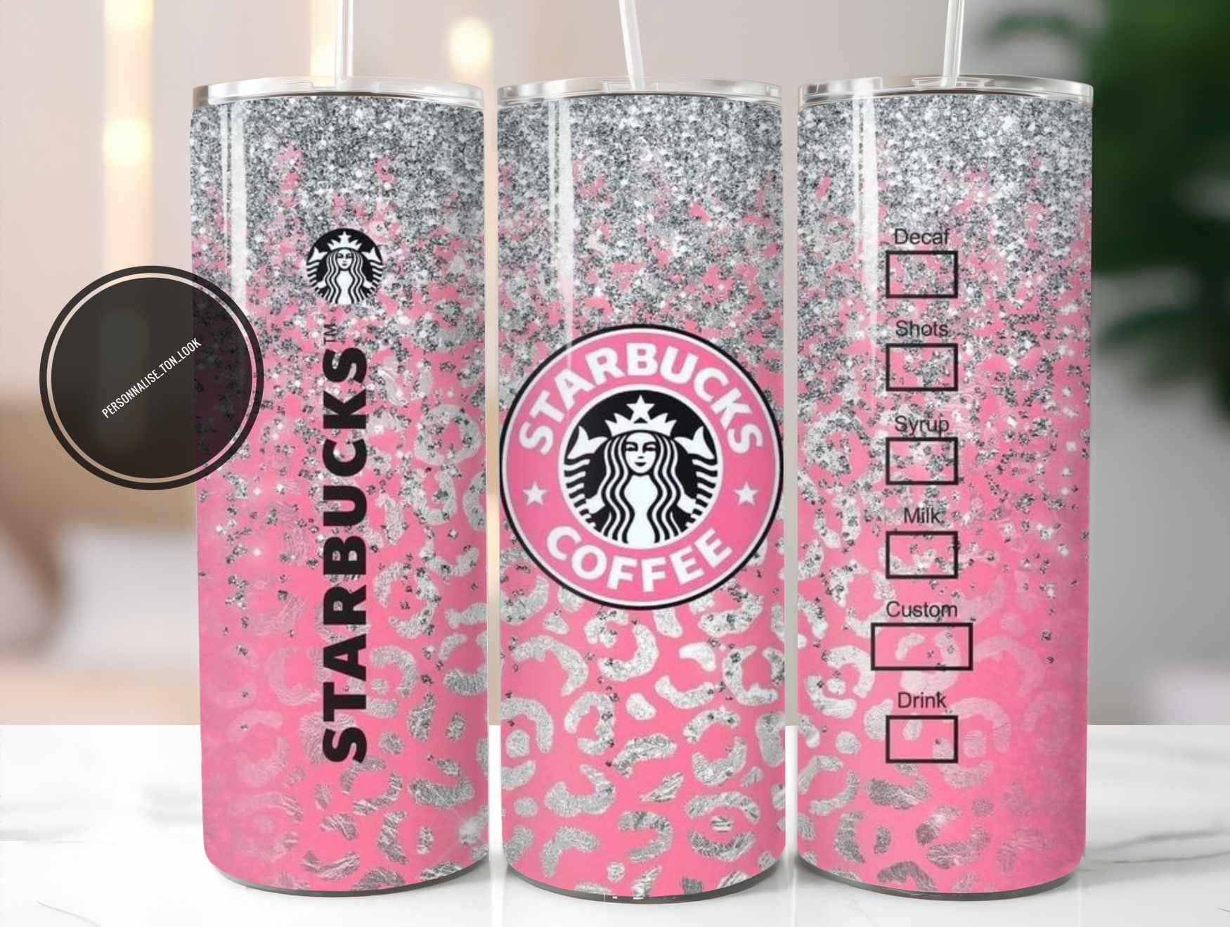 Starbucks Silver Bouteille d'eau Mousqueton Crochet 20 oz 3 pièces