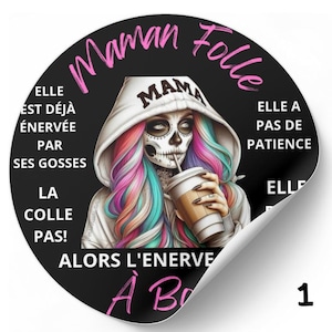stickers voiture Maman folle à bord autocollant pare-choc voiture humouristique accessoires voiture autocollant drole humour