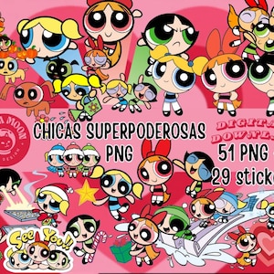 chicas superpoderosas// the powerpuff girls // lindos dibujitos png,pegatinas,stickers digital,cartoon sin fondo