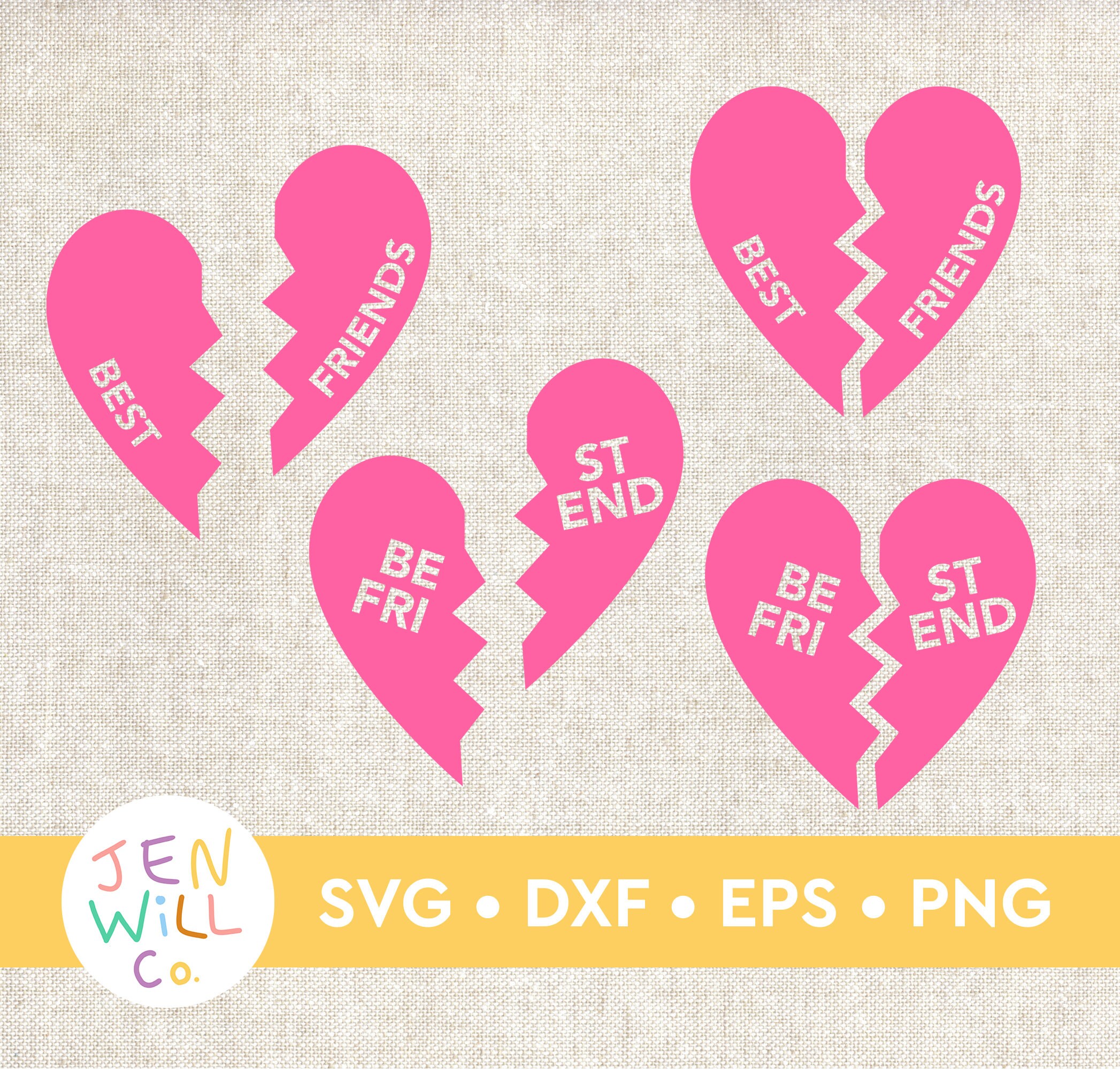 Best Friend Svg, Valentines Day Svg, Best Friend Necklace 90s Inspired