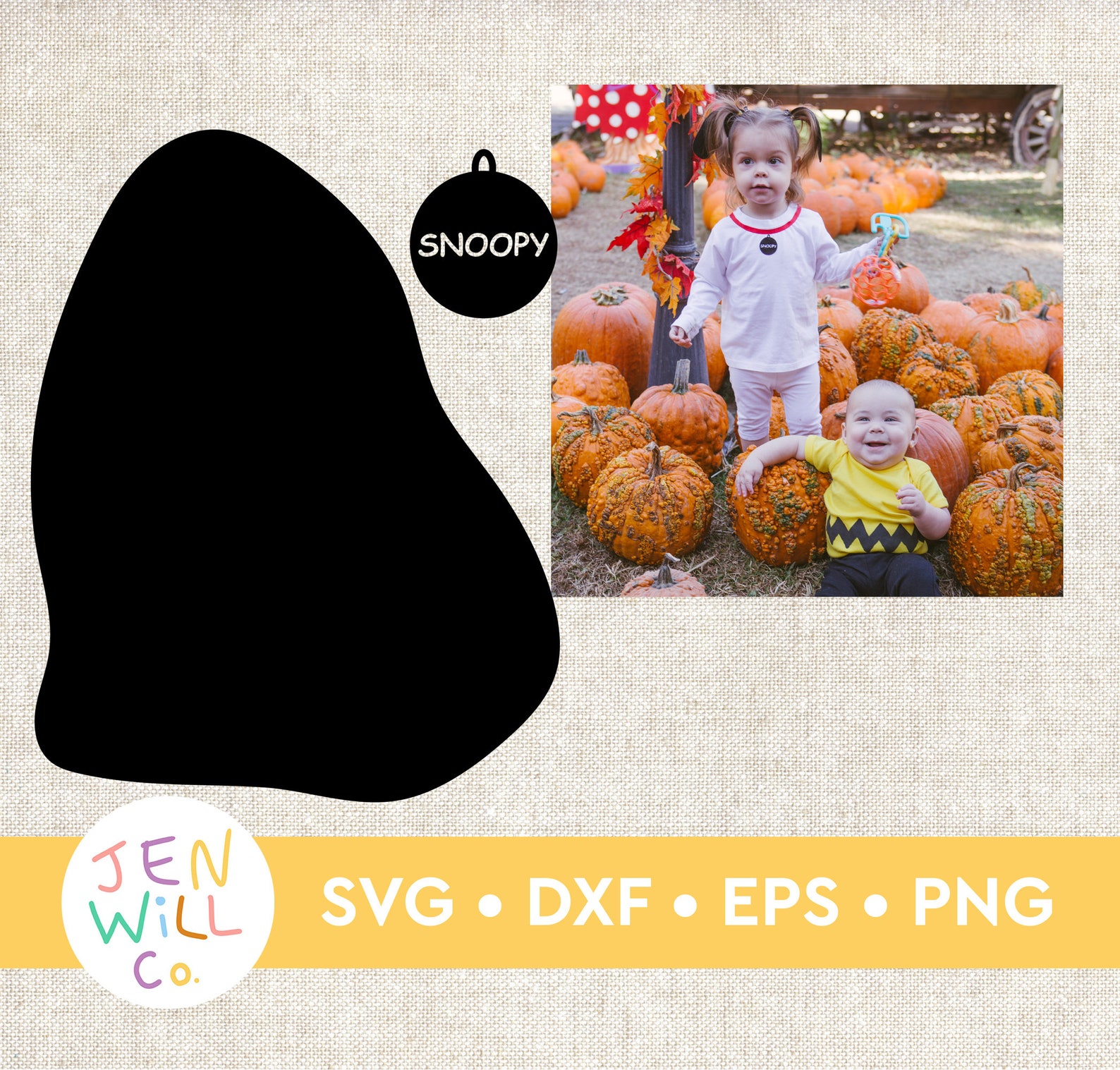 Snoopy Costume Svg, Snoppy Dog Tag Svg, Peanuts Inspired Halloween