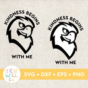 La gentilezza inizia con me svg, Hawk svg, Cute Hawk Mascot svg, Kindness Week Shirt svg, dxf, png, eps, Cute hawk clipart