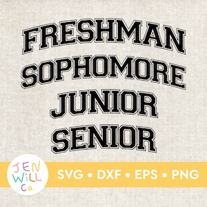 High School Class svg bundle, 9-12th grades, Freshman, Sophomore, Junior, Senior, high school cutting machine, clipart, png, eps dxf