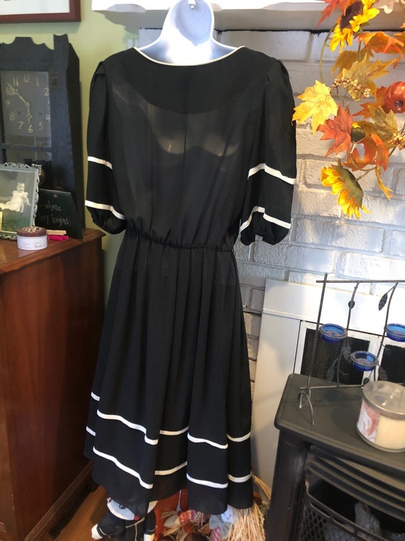 Handmade Sheer Black Dress - image 4