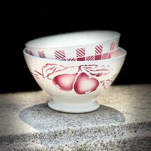 Vintage French Cafe Au Lait, Footed Bowls / Bols - Sold as Pair